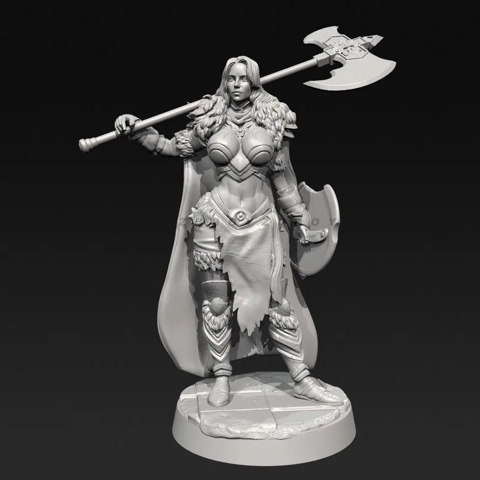 38mm Elf Warrior in Ornate Armor with Halberd, Resin Model Figure Kit, Fantasy Theme, Unassembled and Unpainted