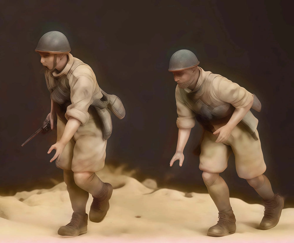1/35 WWI British Infantry Desert Attack, 32 Figures, Resin Model Figure Kit, Unassembled and Unpainted