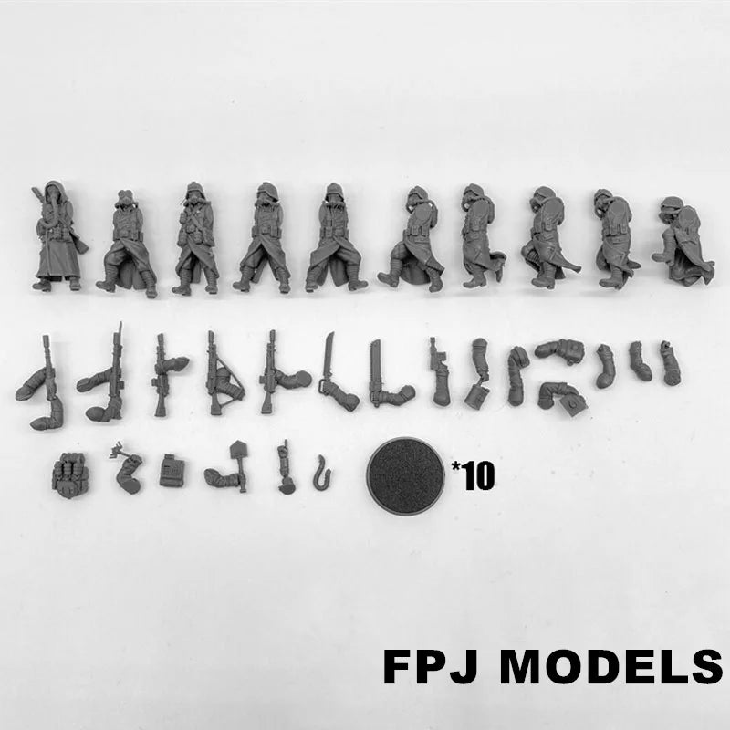 28mm WWII Guard Acolytes, Resin Model Figure Kit, Unassembled and Unpainted