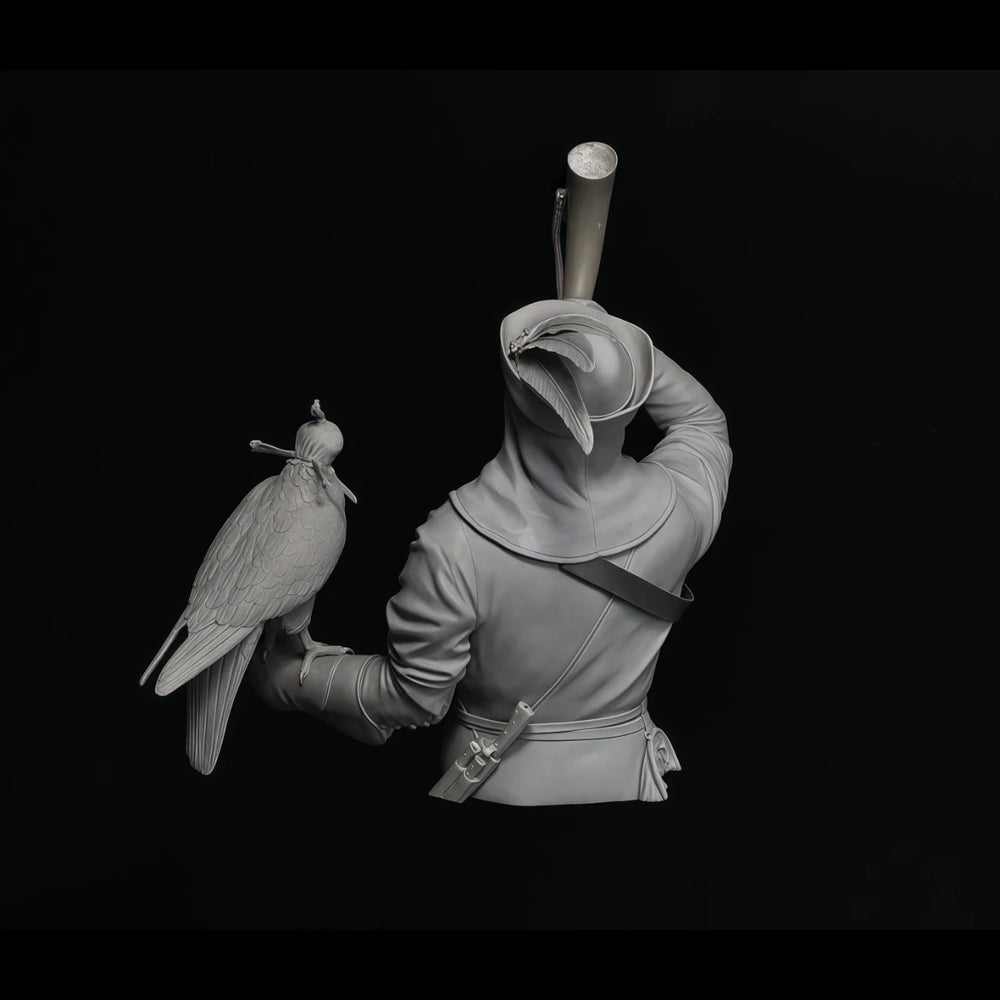 1/10 Medieval Falconer, Resin Model Bust Kit, Unassembled and Unpainted