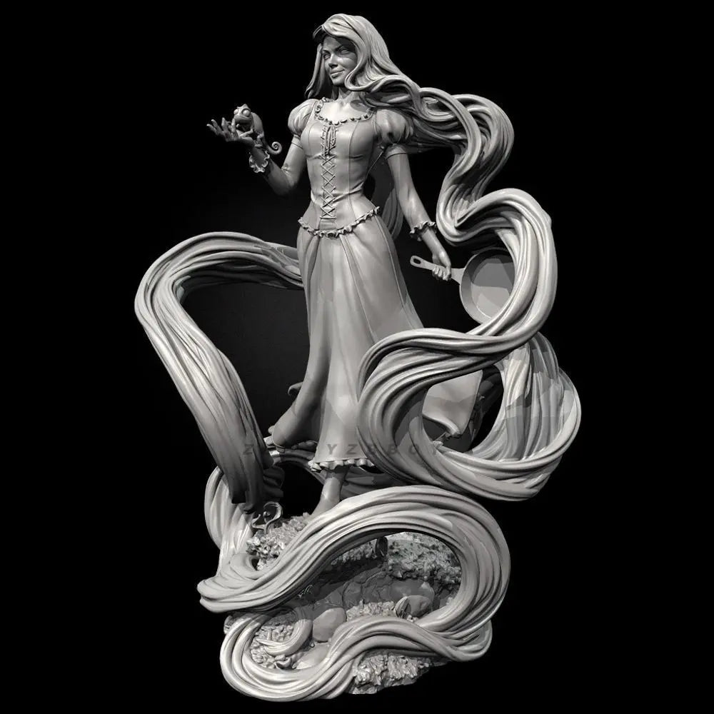 90mm Rapunzel, Resin Model Figure Kit, Fantasy Theme, Unassembled and Unpainted