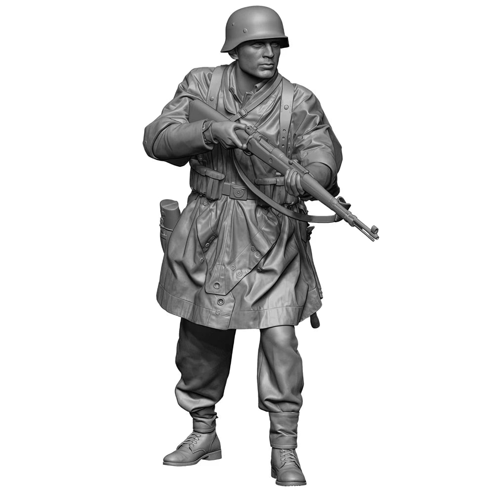1/35 WWII German Infantry in Combat Ready Stances, 3 Figures, Resin Model Figure Kit, Unassembled and Unpainted