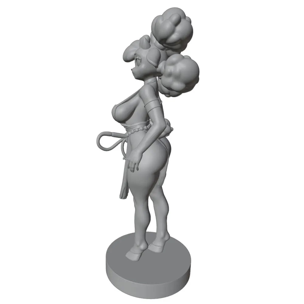 1/24 Female with Voluminous Puffy Hair and Crescent Accessory, Resin Model Figure Kit, Anime Theme, Unassembled and Unpainted