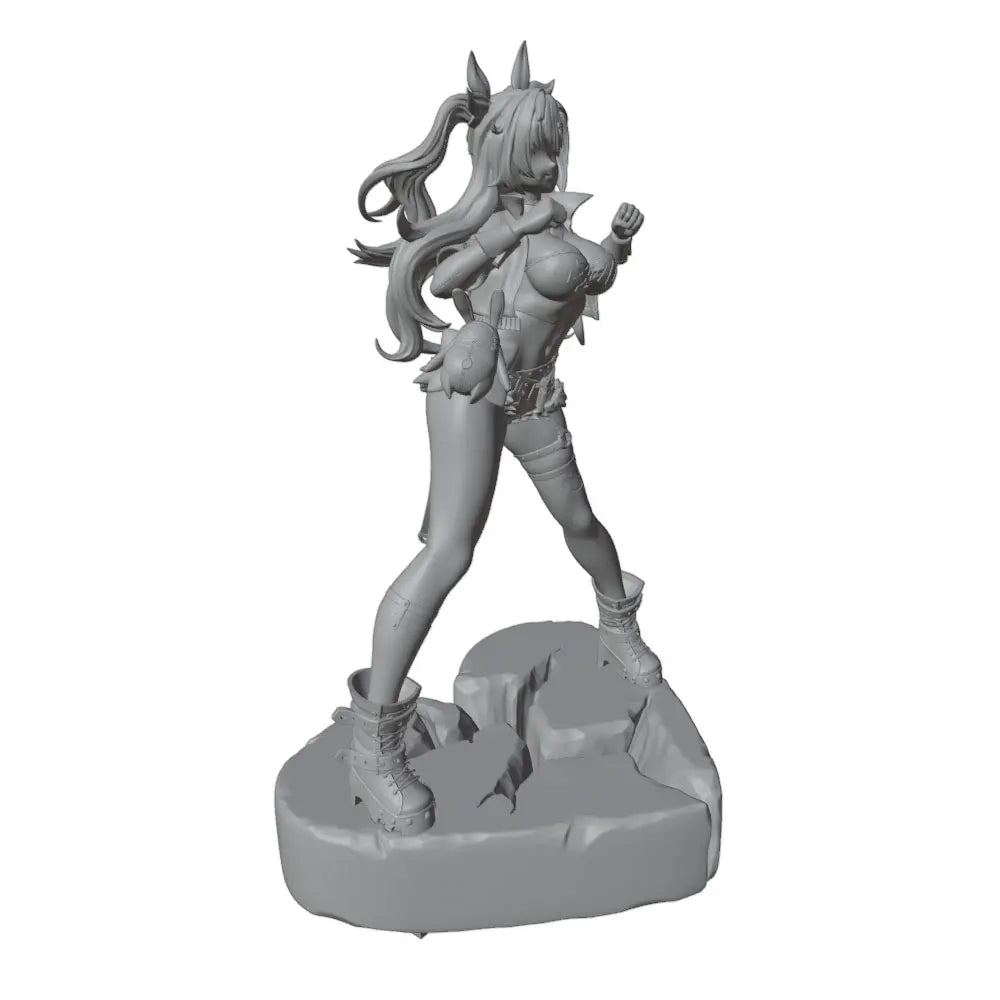 1/24 Spike-Horned Anime Demon Warrior, Resin Model Figure Kit, Anime Theme, Unassembled and Unpainted