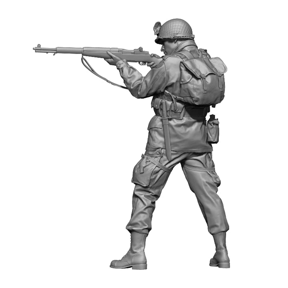 1/16 WWII U.S. Paratrooper Rifleman, Resin Model Figure Kit, Unassembled and Unpainted