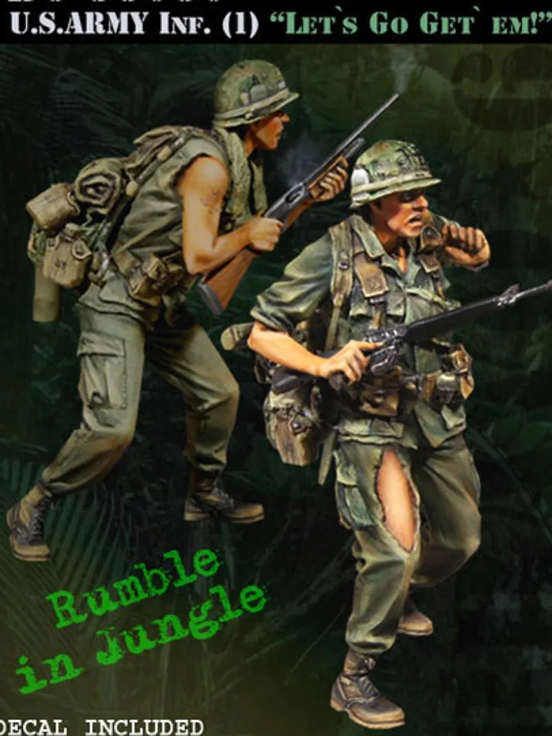 1/35 WWII US Infantry Pacific, 2 Figures, Resin Model Figure Kit, Unassembled and Unpainted