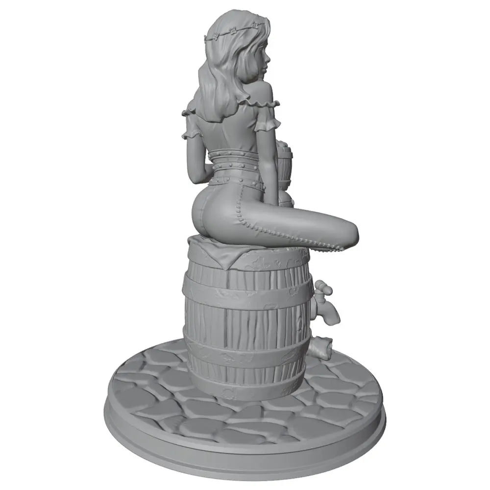75mm Tavern Pin-up, Resin Model Diorama Kit, Unassembled and Unpainted