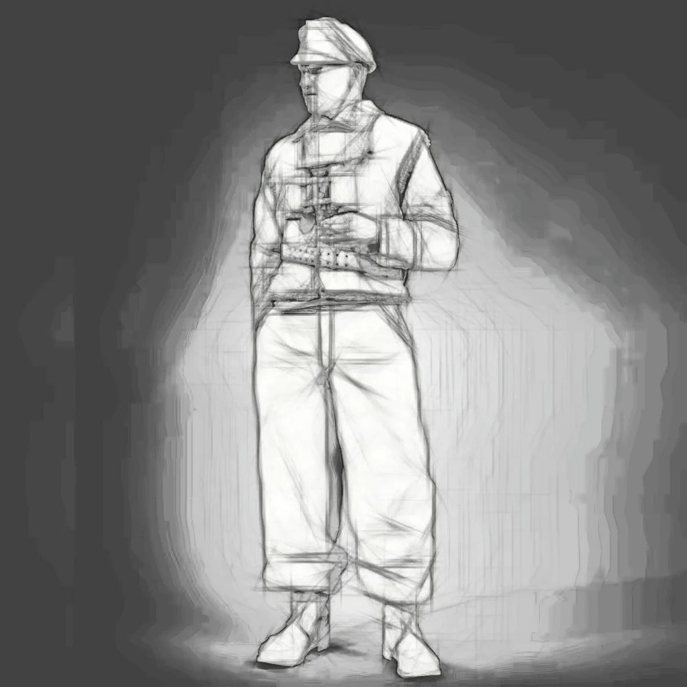 1/35 WWII German Sergeant Standing at Ease, Resin Model Figure Kit, Unassembled and Unpainted