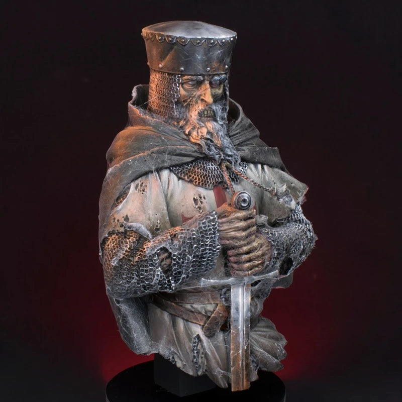 1/12 Medieval Knight Warrior, Resin Model Bust Kit, Unassembled and Unpainted