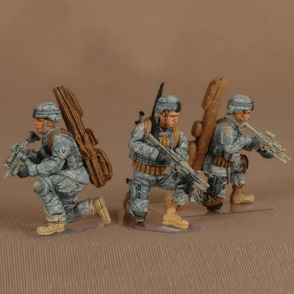 1/35 Modern US 82nd Airborne Division, 3 Figures, Resin Model Figure Kit, Unassembled and Unpainted