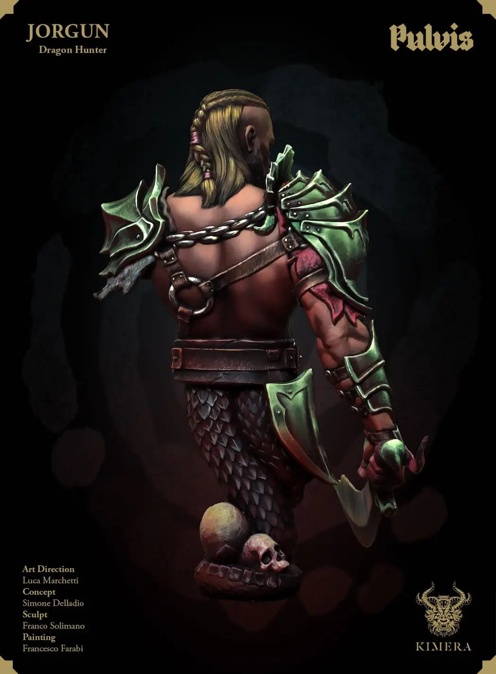 1/9 Dark Fantasy Horned Warrior, Resin Model Figure Kit, Fantasy Theme, Unassembled and Unpainted