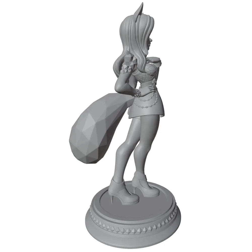 1/24 Fox Girl in Blue Top and Skirt with Tail, Resin Model Figure Kit, Anime Theme, Unassembled and Unpainted