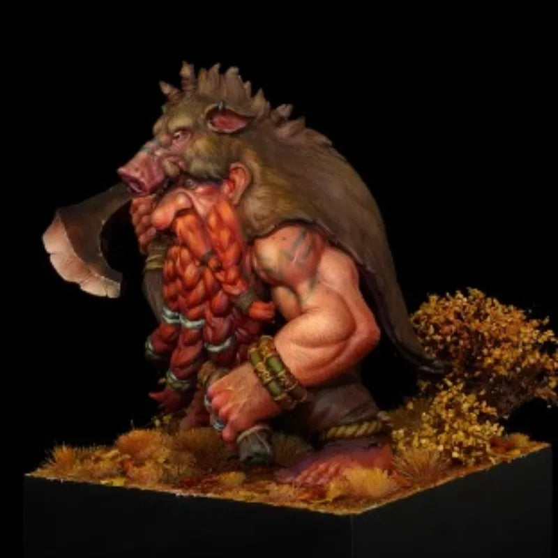 60mm Dwarf Berserker, Resin Model Figure Kit, Fantasy Theme, Unassembled and Unpainted