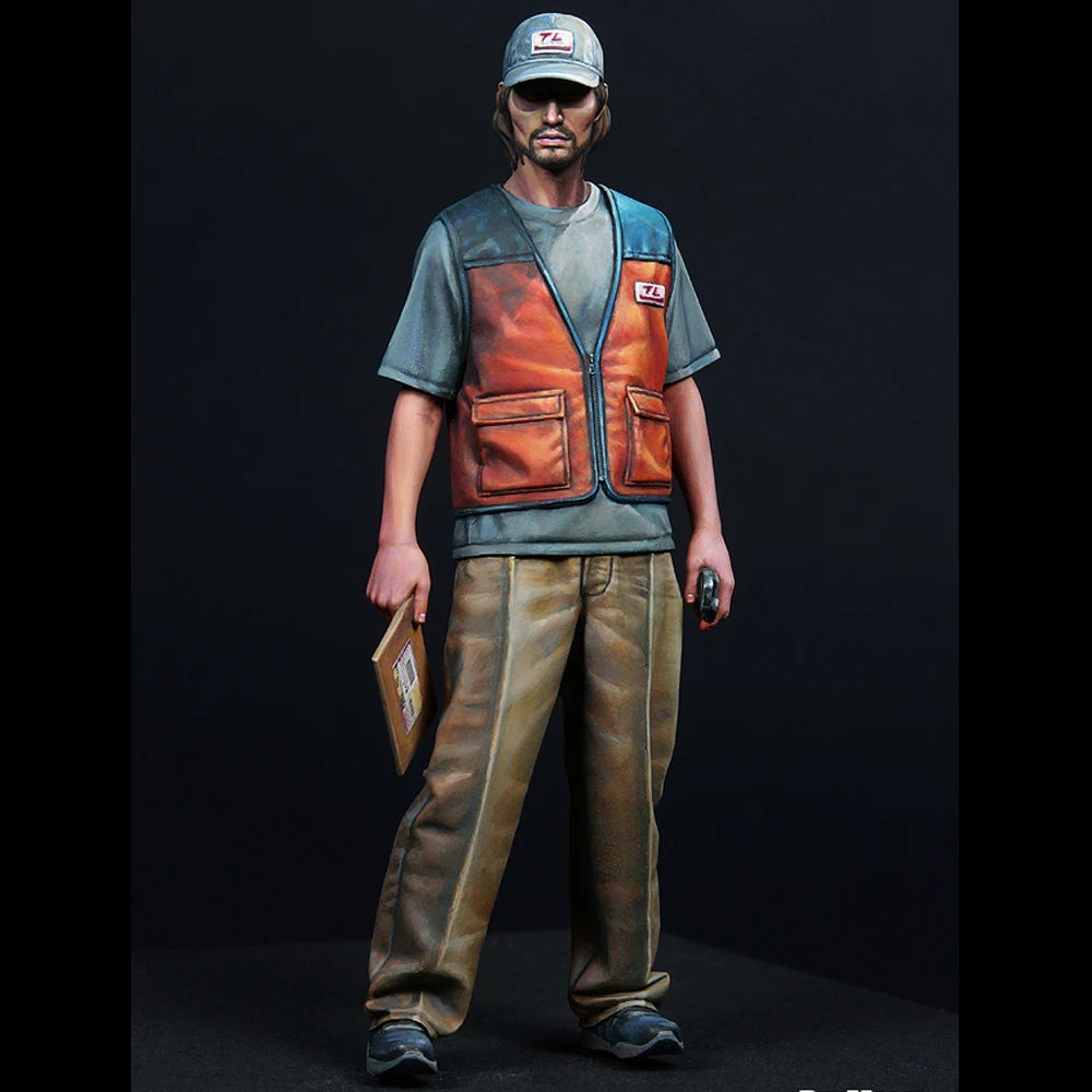 1/24 Modern Delivery Worker Hank, Resin Model Figure Kit, Unassembled and Unpainted