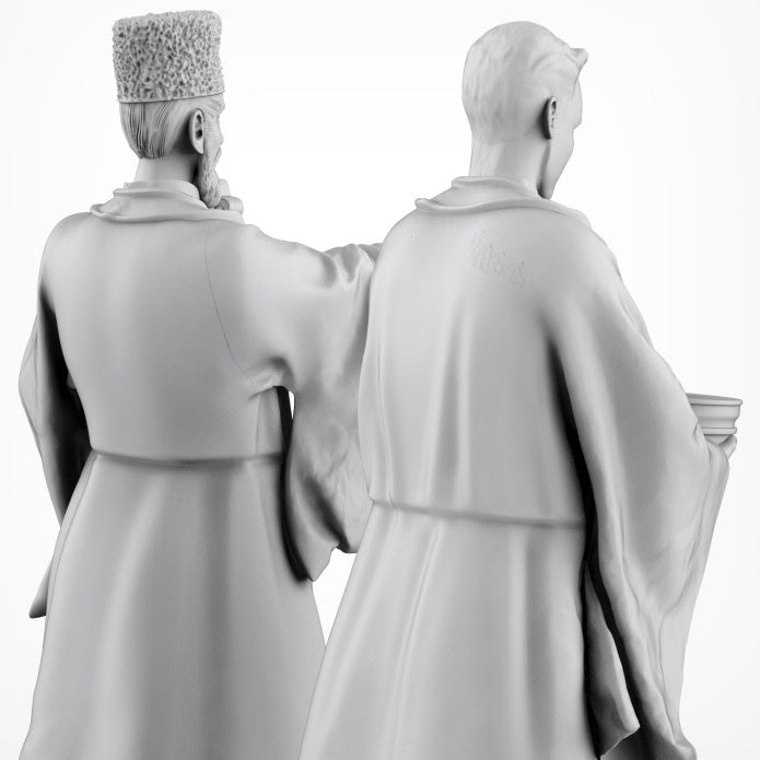 1/35 Russian Orthodox Priests, 2 Figures, Resin Model Figure Kit, Mythology Theme, Unassembled and Unpainted