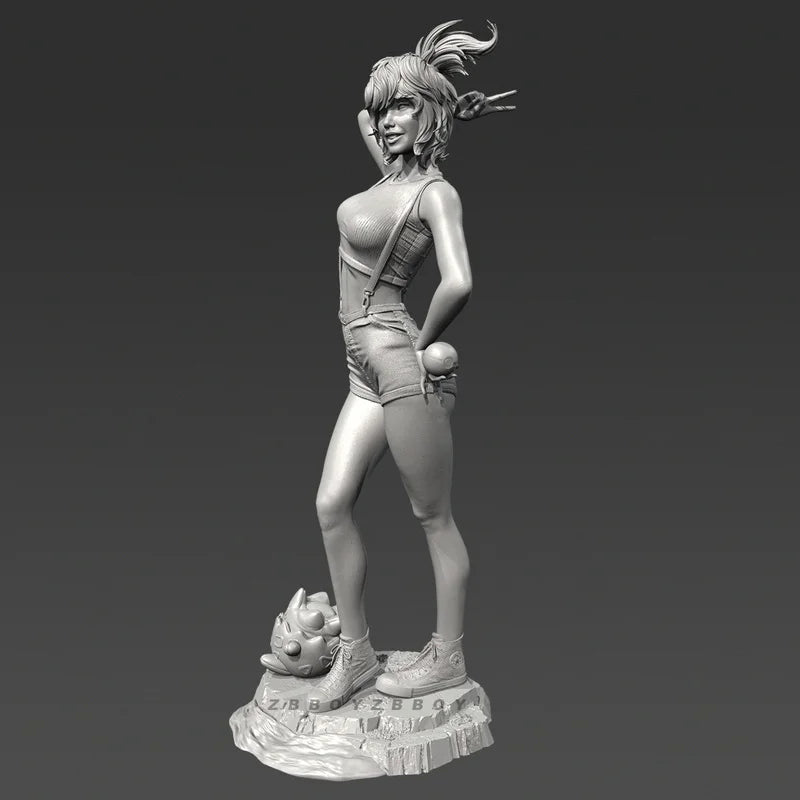 50mm Modern Anime Girl, Resin Model Figure Kit, Anime Theme, Unassembled and Unpainted