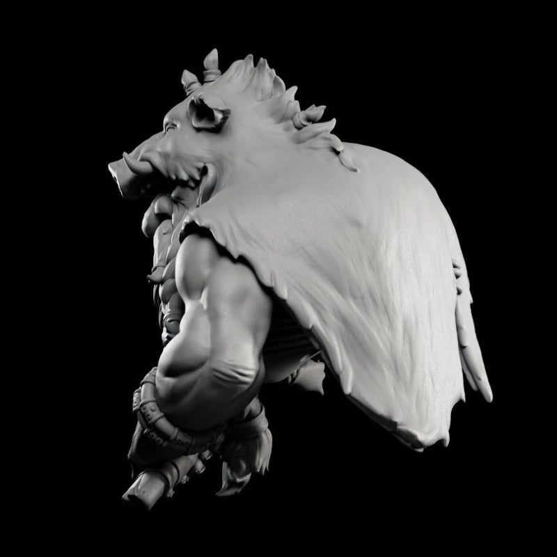 60mm Boarhead Dwarf Berserker, Resin Model Bust Kit, Fantasy Theme, Unassembled and Unpainted