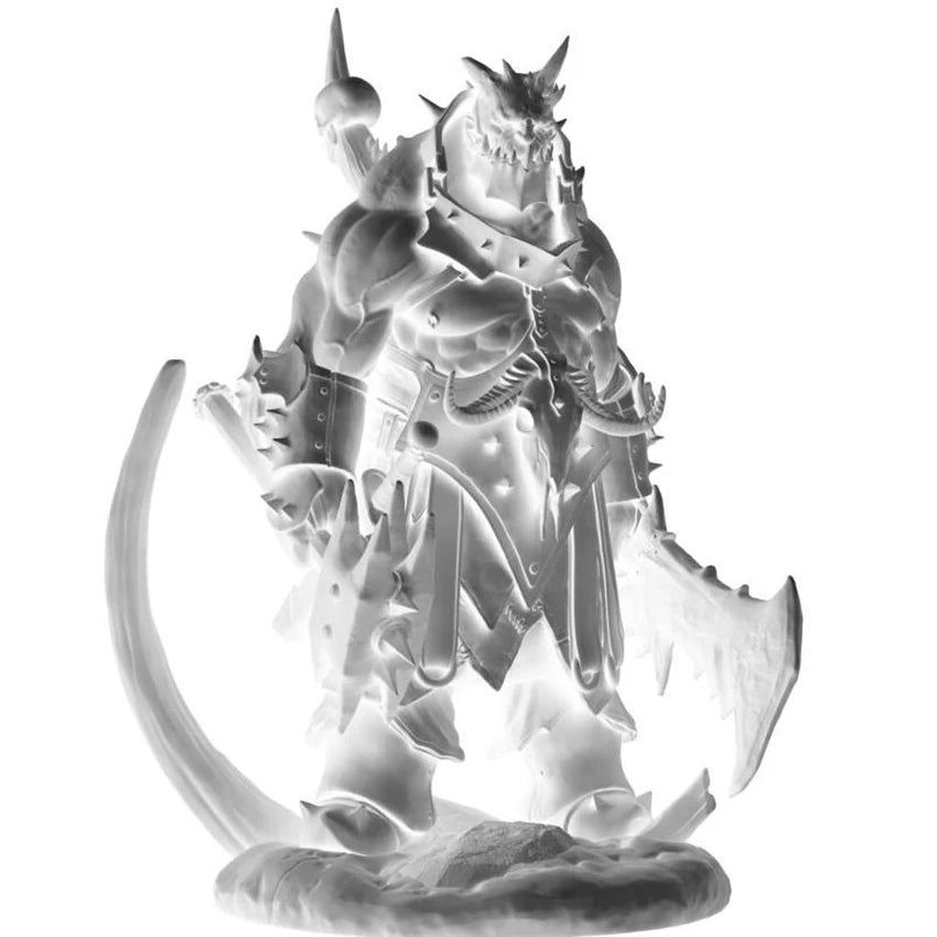 1/24 Horned Daemon with Executioner Axe, Resin Model Figure Kit, Fantasy Theme, Unassembled and Unpainted
