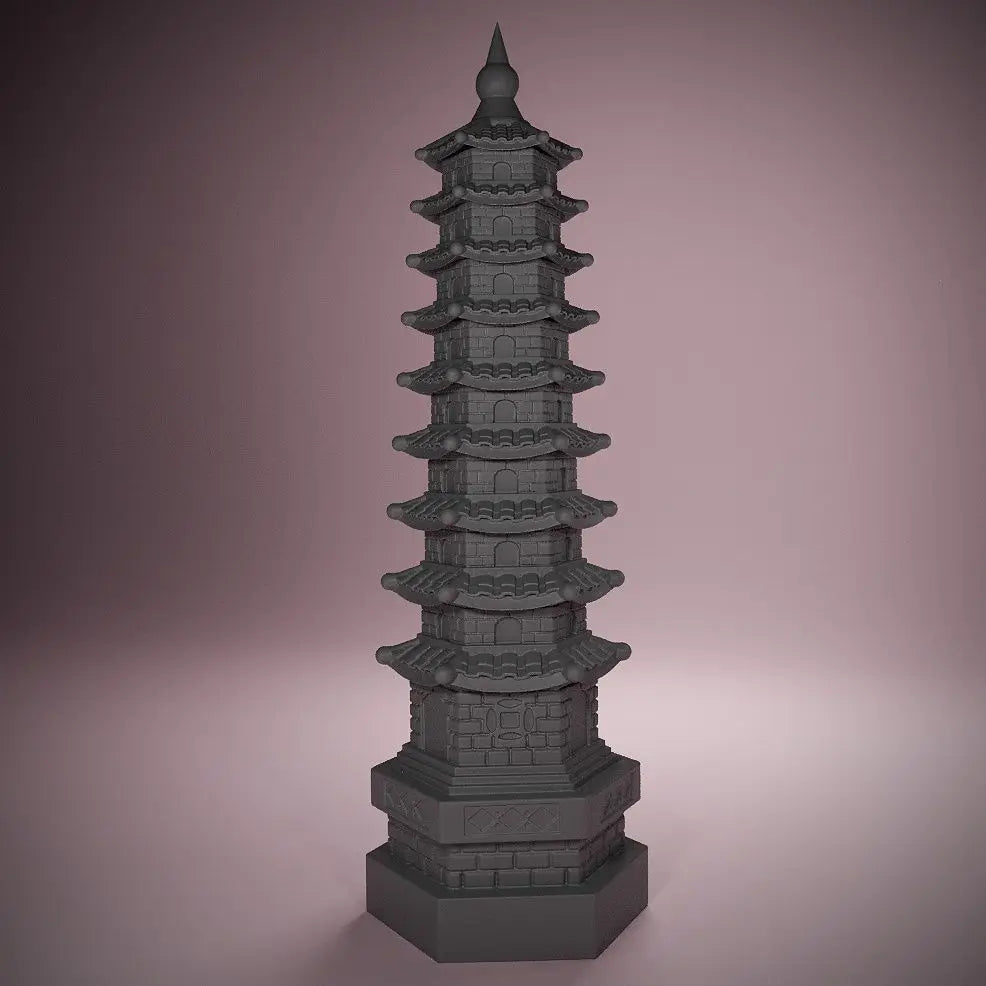 80mm Chinese Wenchang Pagoda Architecture, Resin Model Terrain Kit, Historical Theme, Unpainted