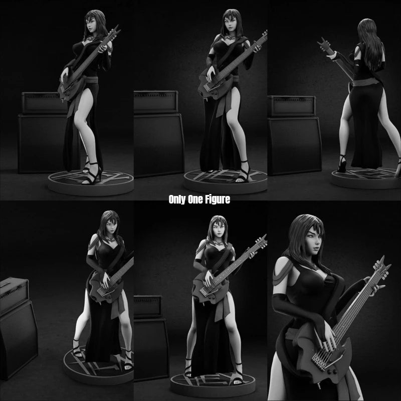 1/24 Female Rock Guitarist, Resin Model Figure Kit, Unassembled and Unpainted