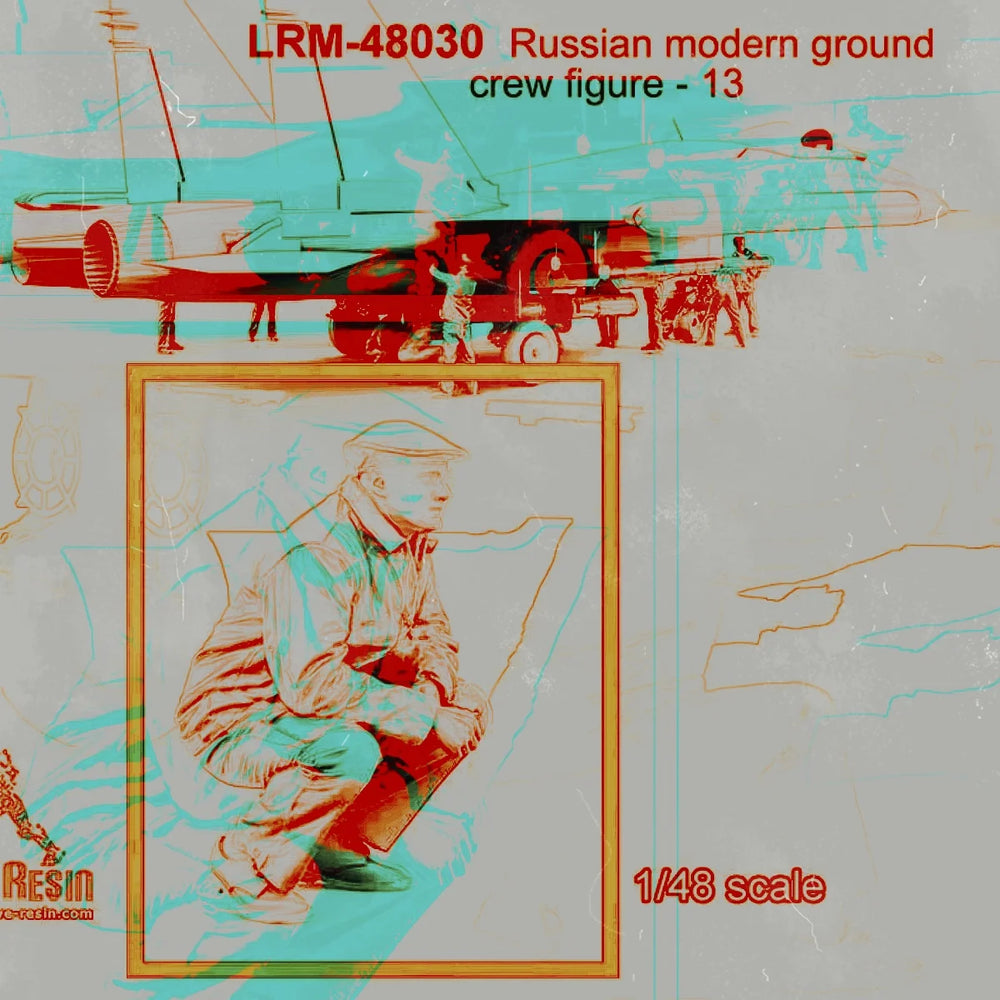 1/48 Modern Russian Ground Crew, Resin Model Figure Kit, Unassembled and Unpainted
