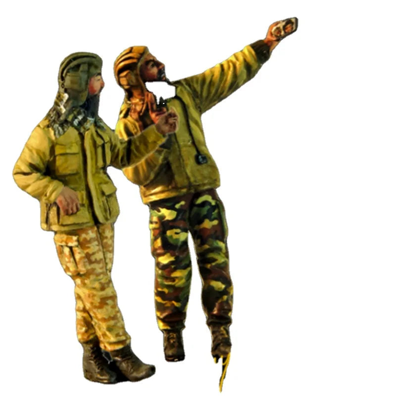 1/35 Modern Middle East Tactical Soldiers, 2 Figures, Resin Model Figure Kit, Unassembled and Unpainted
