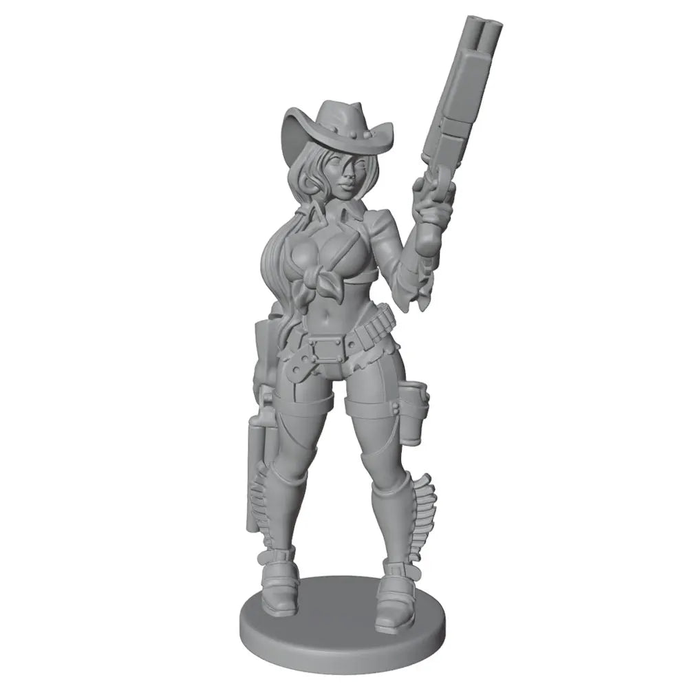 1/24 Modern Pinup Cowgirl, Resin Model Figure Kit, Unassembled and Unpainted