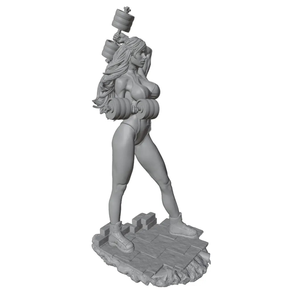 1/24 Female Barbarian with Battle Axe, Resin Model Figure Kit, Unassembled and Unpainted