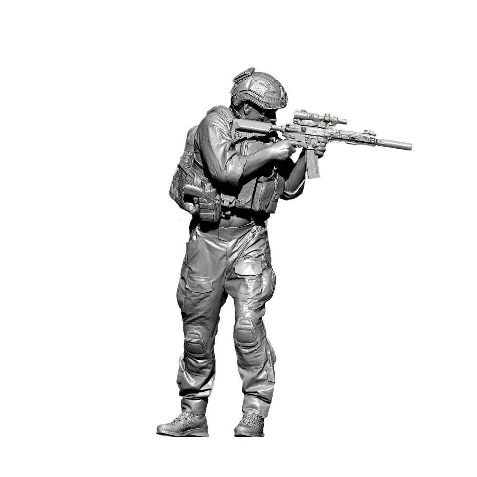 75mm Modern Tactical Infantryman, Resin Model Figure Kit, Unassembled and Unpainted