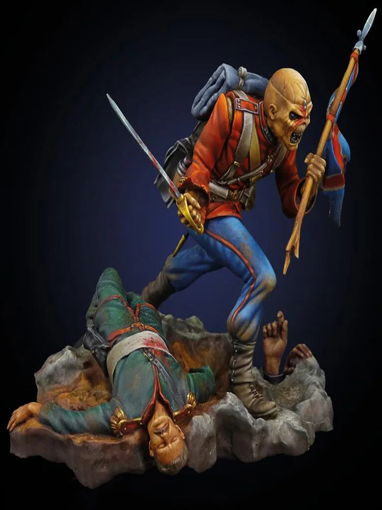 1/24 Blonde Elf Warrior Raising Victory Flag, Resin Model Figure Kit, Fantasy Theme, Unassembled and Unpainted