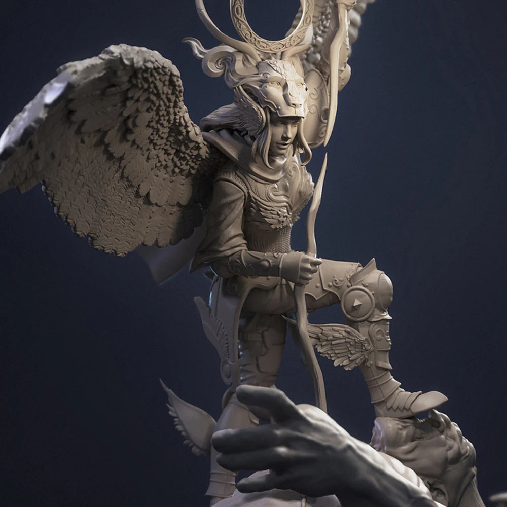 160mm Winged Angel/Demon Warrior, Resin Model Figure Kit, Fantasy Theme, Unassembled and Unpainted