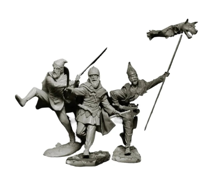 75mm Ancient Dacian Warriors, 3 Figures, Resin Model Figure Kit, Unassembled and Unpainted