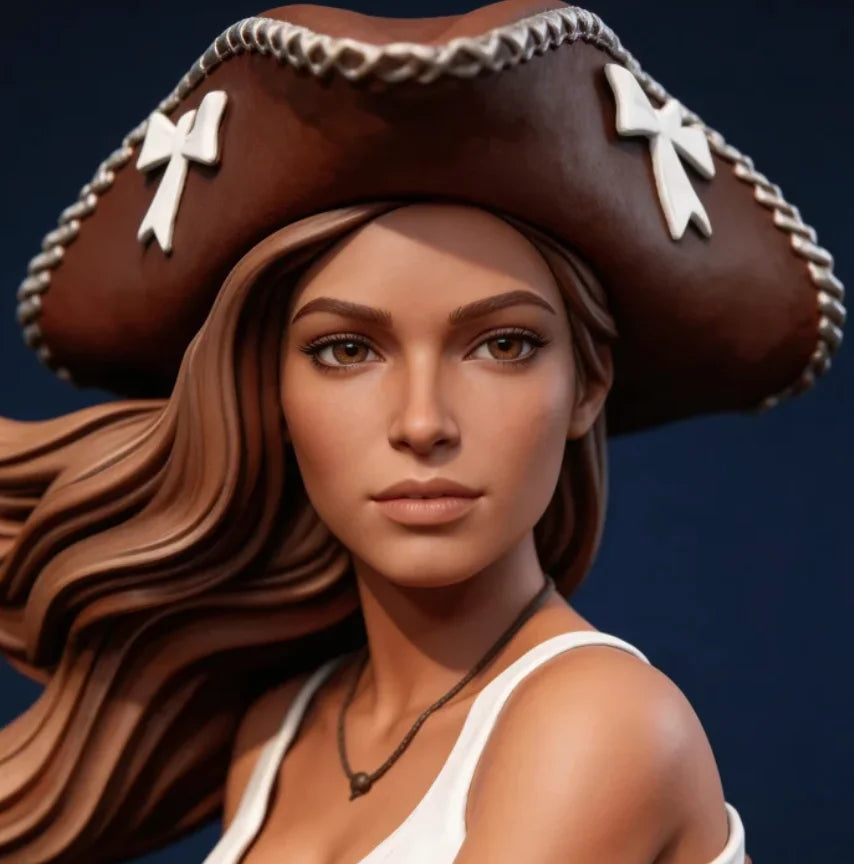 38mm Pirate Woman, Resin Model Figure Kit, Unassembled and Unpainted