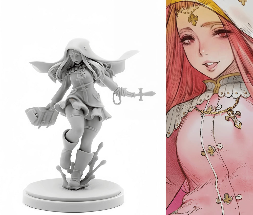 38mm Female Leader, Resin Model Figure Kit, Fantasy Theme, Unassembled and Unpainted