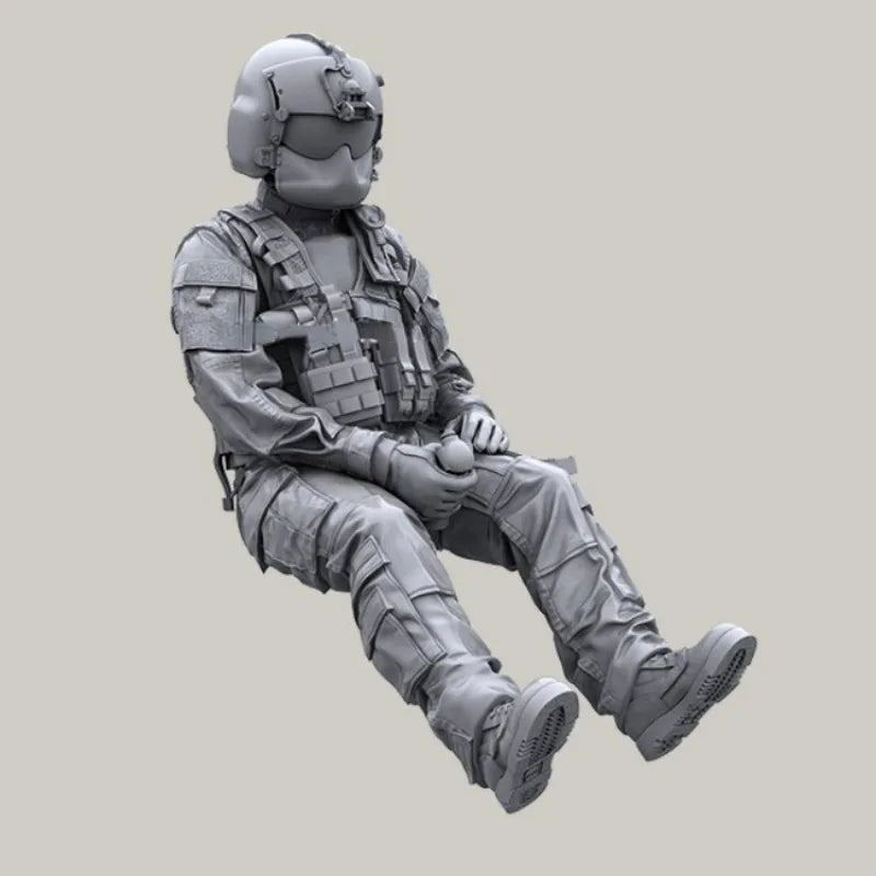 1/35 Modern Tactical Operator Seated, Resin Model Figure Kit, Unassembled and Unpainted