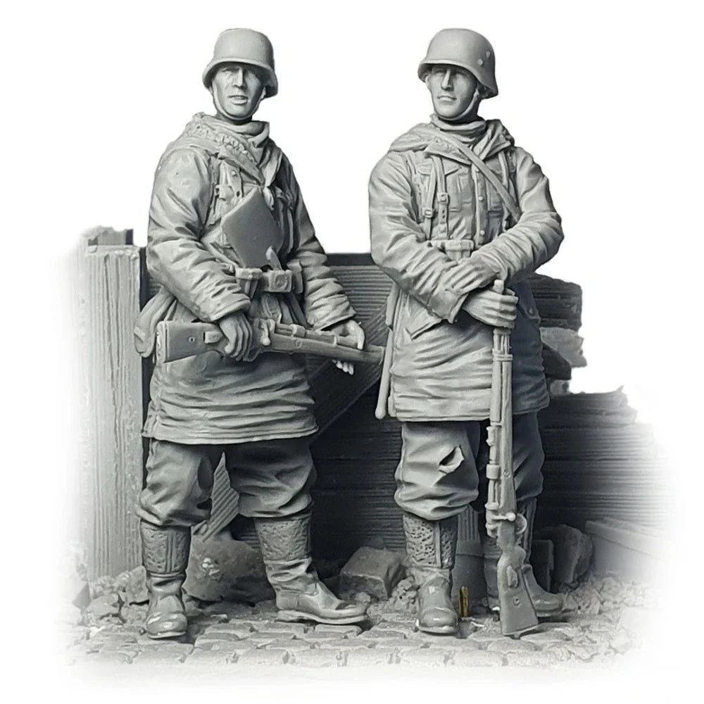1/35 WWI British Infantry with Bayonets, 2 Figures, Resin Model Figure Kit, Unassembled and Unpainted