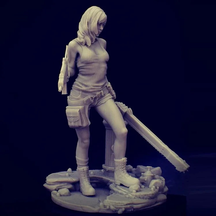 1/24 Female Warrior Soldier, Resin Model Figure Kit, Unassembled and Unpainted