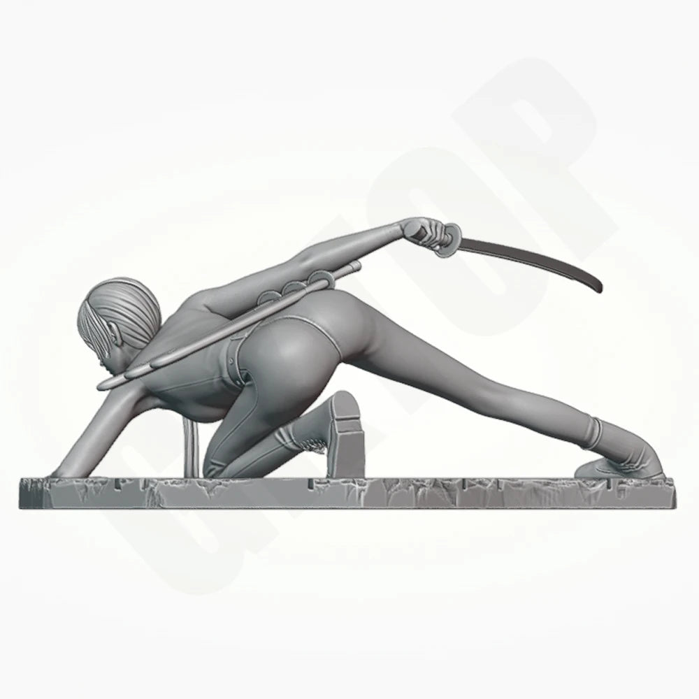 1/24 Ninja Swordsman Female, Resin Model Figure Kit, Unassembled and Unpainted