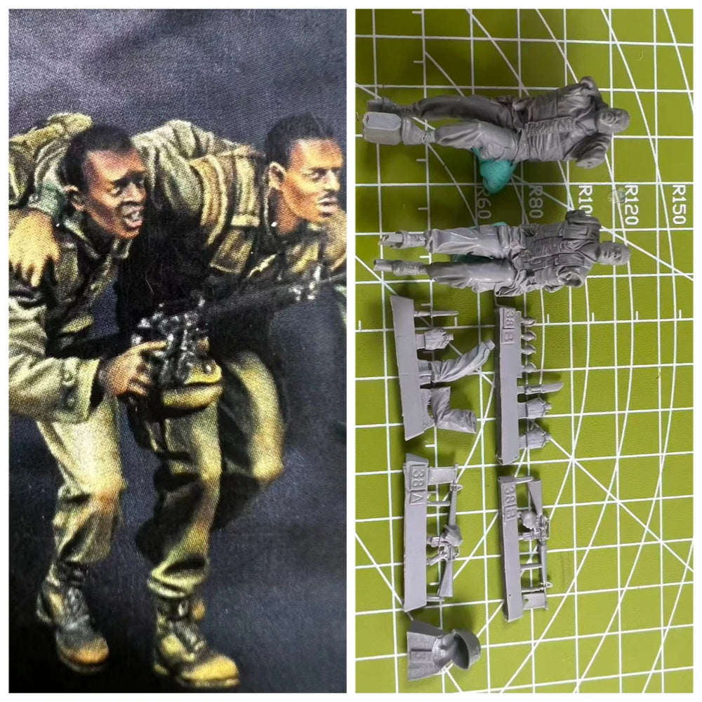1/35 Modern US Marines Casualty Evacuation, 2 Figures, Resin Model Figure Kit, Unassembled and Unpainted
