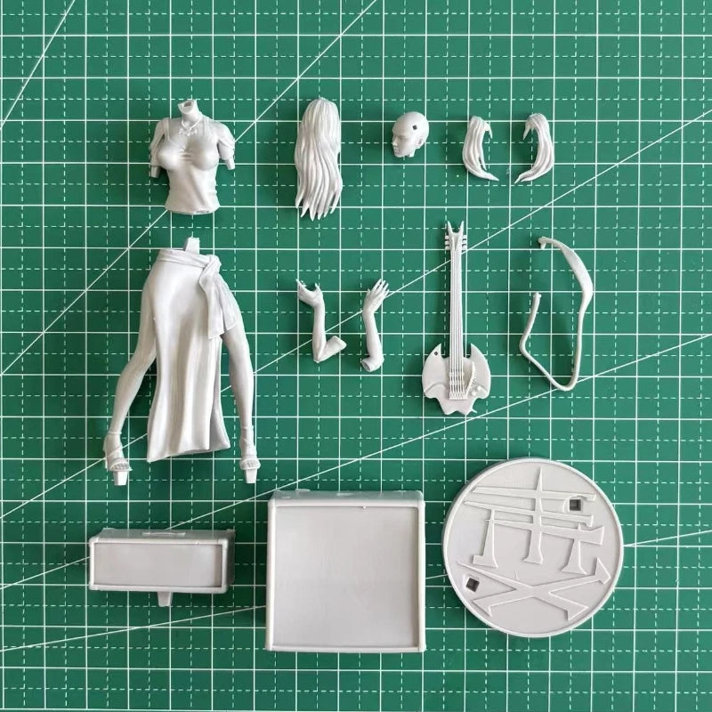 1/24 Female Rock Guitarist, Resin Model Figure Kit, Unassembled and Unpainted