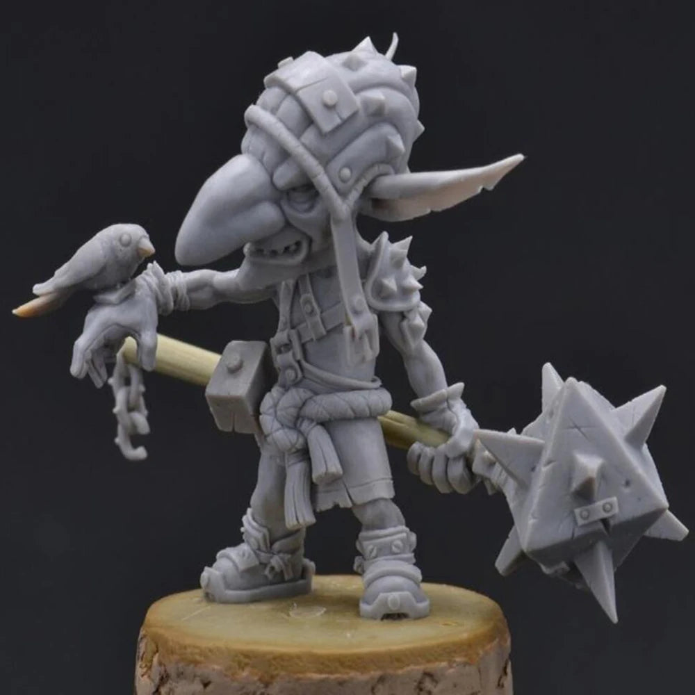 1/32 Orc Warrior with Spiked Armor and Axe, Resin Model Figure Kit, Fantasy Theme, Unassembled and Unpainted