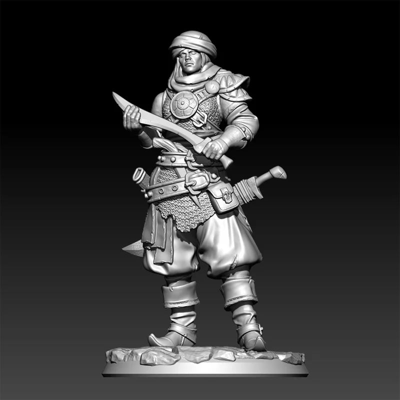 1/24 Medieval Mongol Warrior, Resin Model Figure Kit, Unassembled and Unpainted
