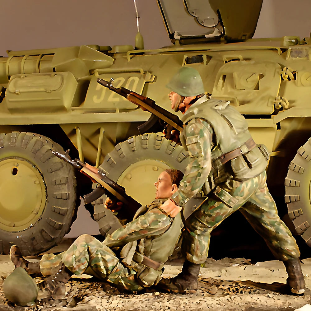 1/35 WWI British Infantry Desert Assault, 2 Figures, Resin Model Figure Kit, Unassembled and Unpainted
