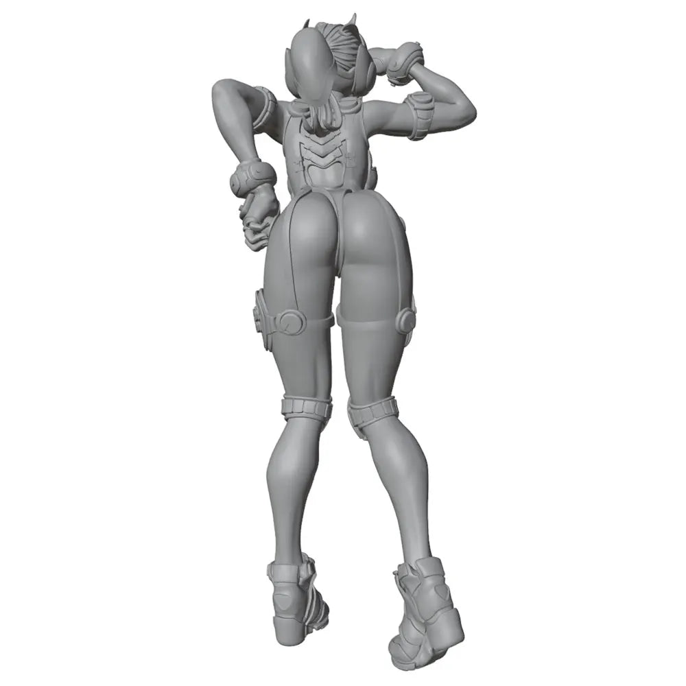 1/24 Female Warrior with Wavy Hair in Confident Stance, Resin Model Figure Kit, Unassembled and Unpainted