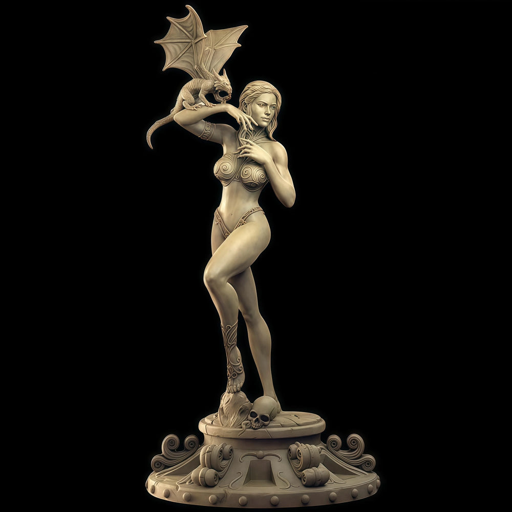 1/24 Female Dragon Trainer, Resin Model Figure Kit, Fantasy Theme, Unassembled and Unpainted