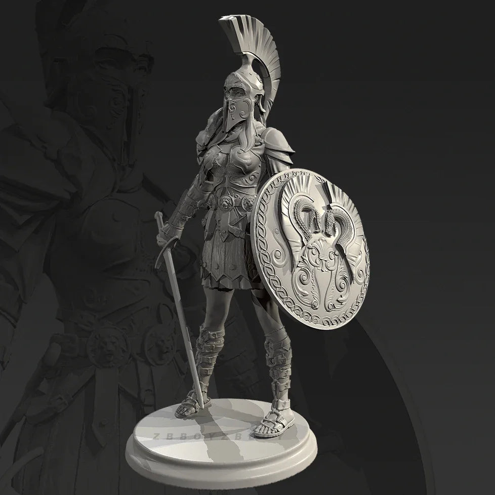 90mm Female Warrior, Resin Model Figure Kit, Fantasy Theme, Unassembled and Unpainted