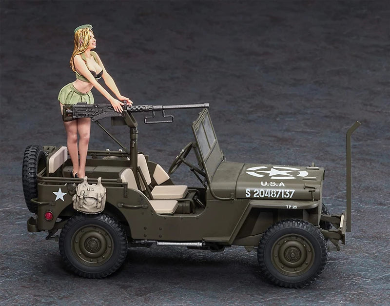 1/24 Modern Female Machine Gunner, Resin Model Figure Kit, Unassembled and Unpainted