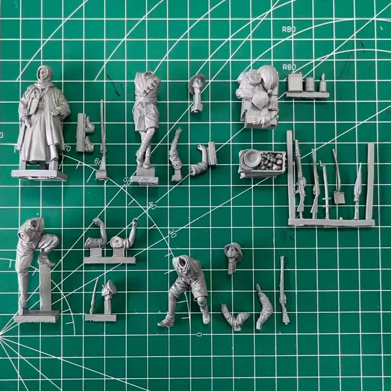 1/35 WWI Australian Soldiers, 4 Figures, Resin Model Figure Kit, Unassembled and Unpainted