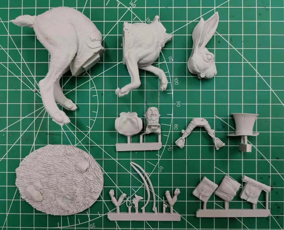 54mm Dwarf Postman with Hare, Resin Model Figure Kit, Fantasy Theme, Unassembled and Unpainted