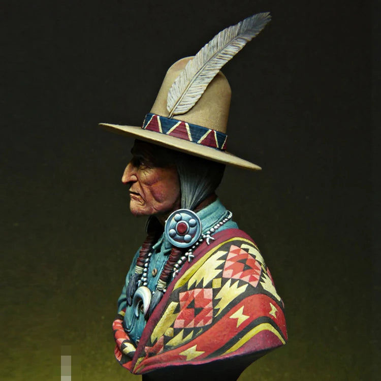1/12 Modern Navajo Person, Resin Model Bust Kit, Unassembled and Unpainted